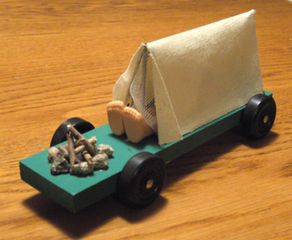 A parent helped build that Pinewood Derby car?