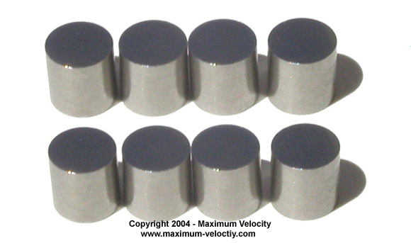 3/8 inch Zinc Cylinder Weights for Pinewood Derby Cars